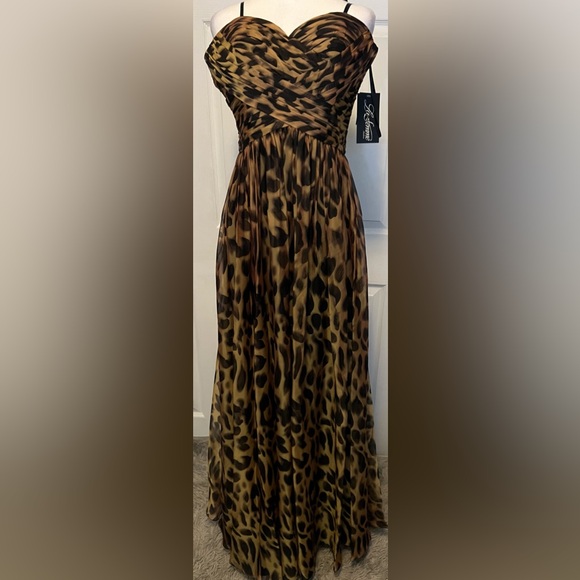 La Femme animal print gorgeous gown - Picture 2 of 7